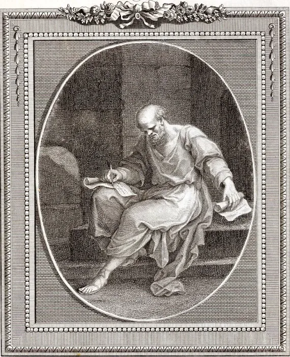 Framed Print : Socrates Writes Hymn;Death Sentence;Engr Framed Print : Socrates Writes Hymn;Death Sentence;Engr