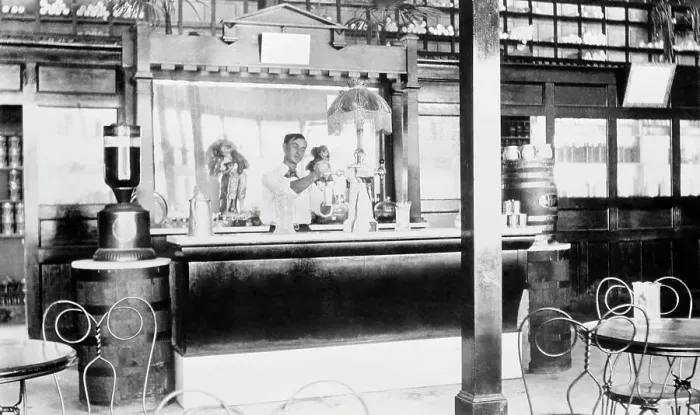 Framed Print : Soda Fountain and Ice Cream Parlor in the Middle West Framed Print : Soda Fountain and Ice Cream Parlor in the Middle West