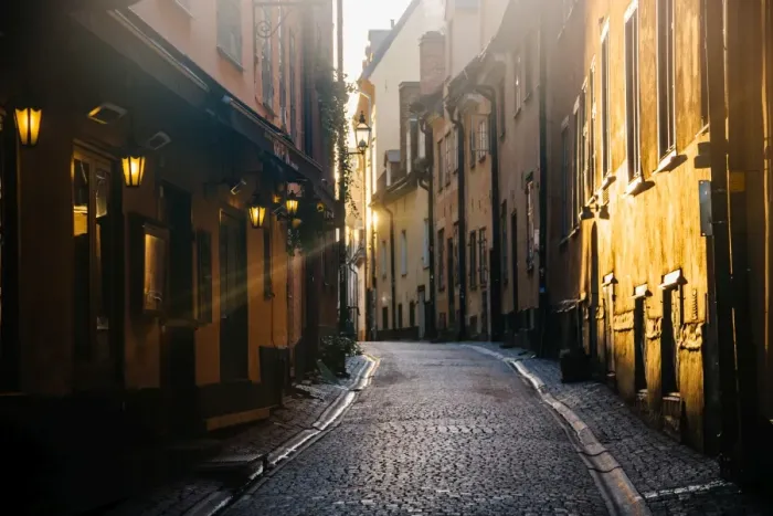 Framed Print : Soft morning light on the streets of Gamla Stan (Old Town) in Stockholm, Sweden Framed Print : Soft morning light on the streets of Gamla Stan (Old Town) in Stockholm, Sweden