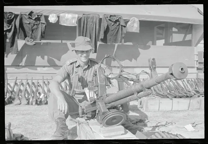 Framed Print : Soldier with Artillery Gun