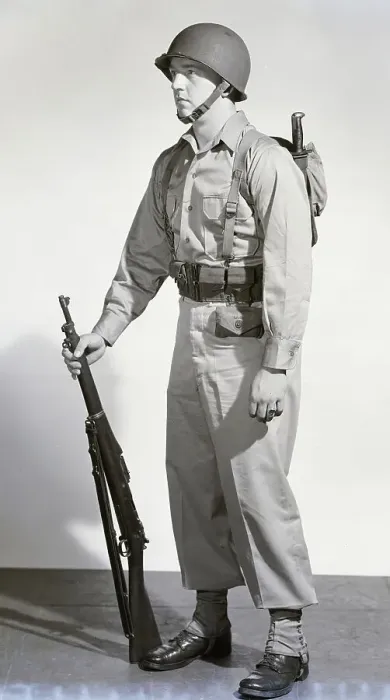 Framed Print : Soldier With Backpack And Rifle Framed Print : Soldier With Backpack And Rifle
