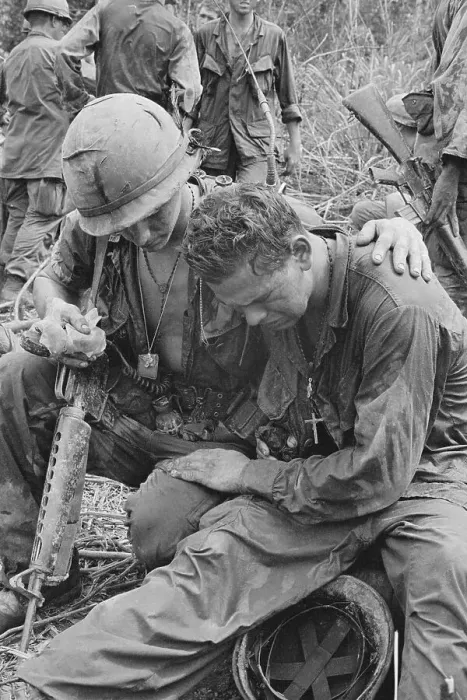 Framed Print : A Soldier Comforting Another Soldier Framed Print : A Soldier Comforting Another Soldier