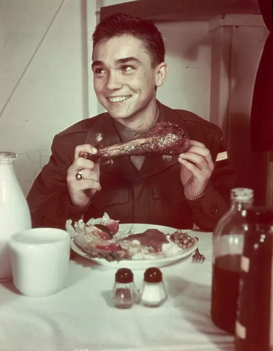 Framed Print : Soldier Eating a Turkey Leg Framed Print : Soldier Eating a Turkey Leg