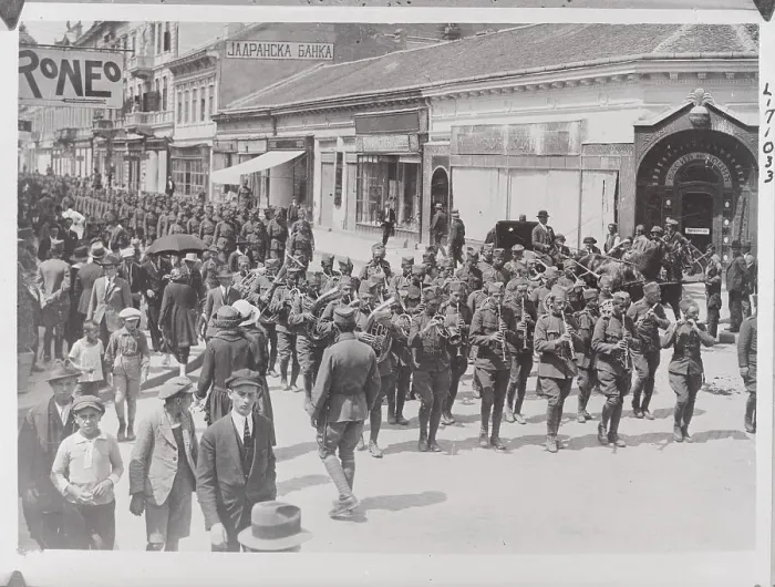 Framed Print : Soldier Formations Marching in Street Framed Print : Soldier Formations Marching in Street