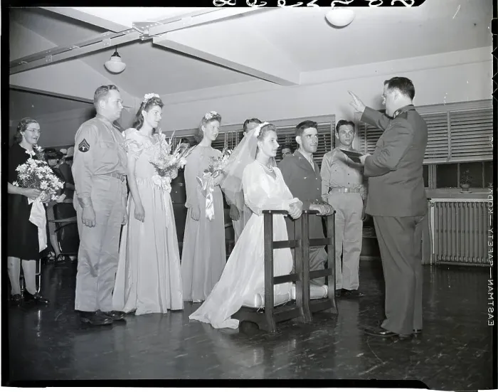 Framed Print : Soldier Getting Married In Service Club Framed Print : Soldier Getting Married In Service Club