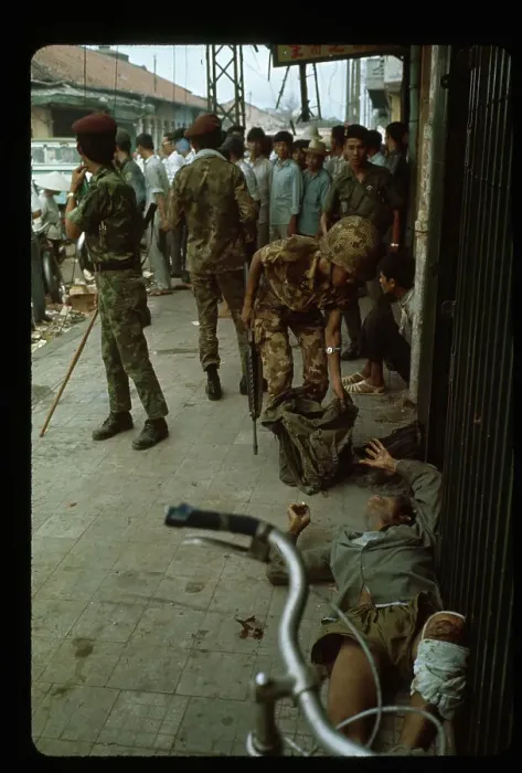 Framed Print : Soldier Getting Opening Bag by Wounded Man Framed Print : Soldier Getting Opening Bag by Wounded Man