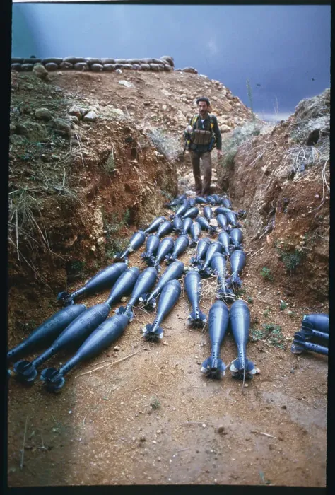 Framed Print : Soldier Guarding Mortar Shells Framed Print : Soldier Guarding Mortar Shells