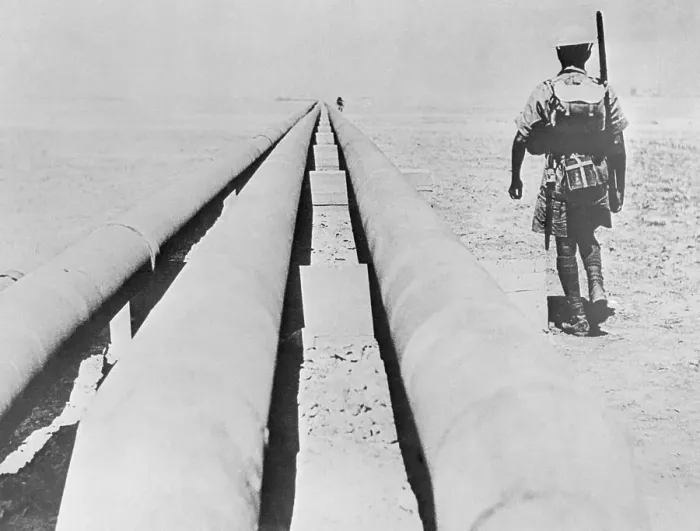 Framed Print : Soldier Guarding Pipeline Framed Print : Soldier Guarding Pipeline