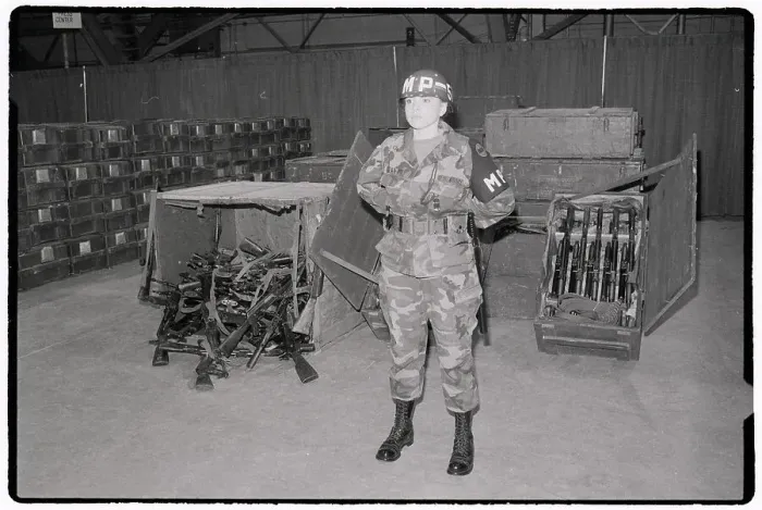 Framed Print : Soldier Guarding Weapons Framed Print : Soldier Guarding Weapons