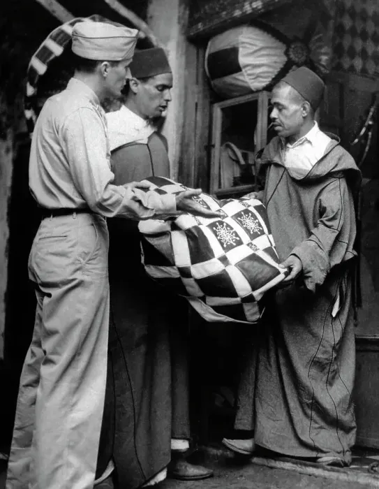 Framed Print : Soldier Haggling In Algiers Framed Print : Soldier Haggling In Algiers