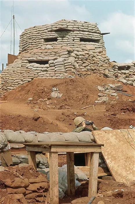 Framed Print : Soldier Keeping Watch Outside Bunker Framed Print : Soldier Keeping Watch Outside Bunker