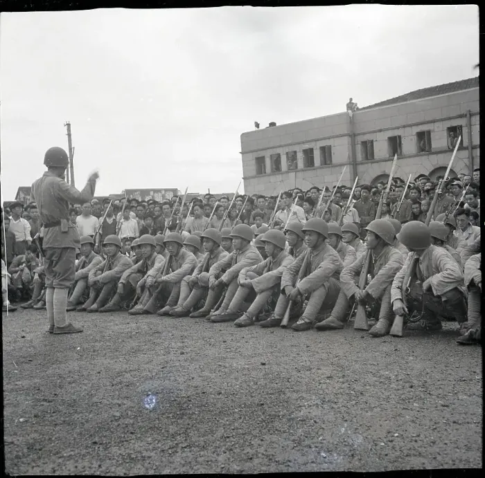 Framed Print : Soldier Leading Troops In Song; Seated Framed Print : Soldier Leading Troops In Song; Seated