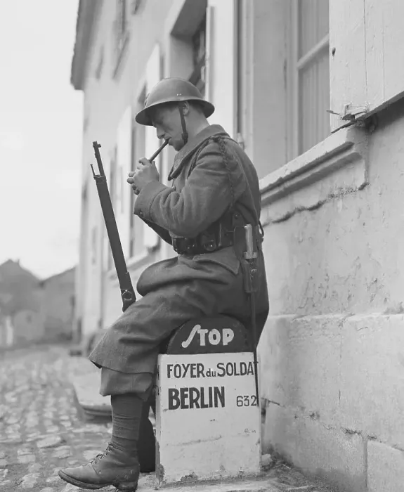 Framed Print : Soldier Lighting His Pipe Framed Print : Soldier Lighting His Pipe