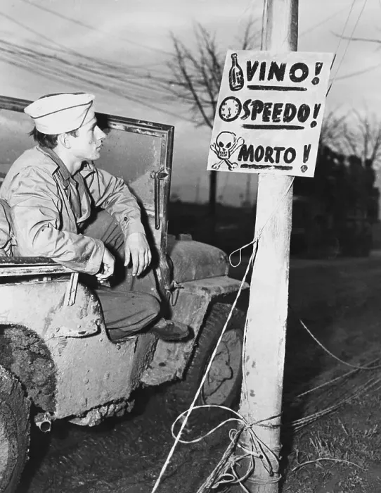 Framed Print : Soldier Looking at Sign Framed Print : Soldier Looking at Sign