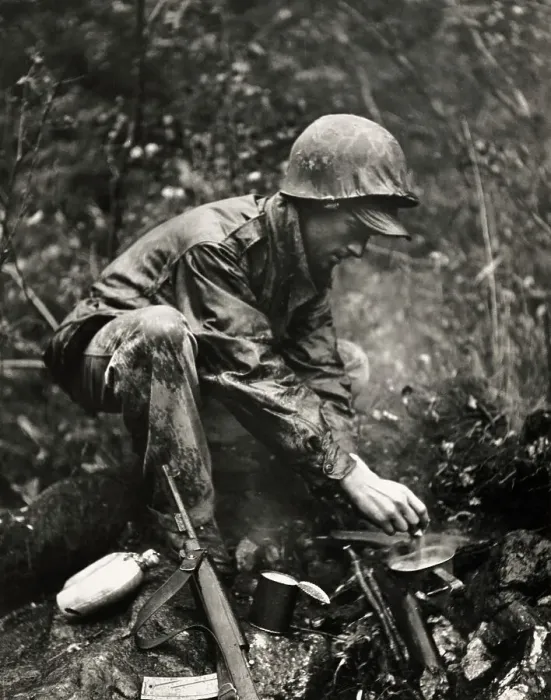 Framed Print : Soldier In Outdoor Kitchen