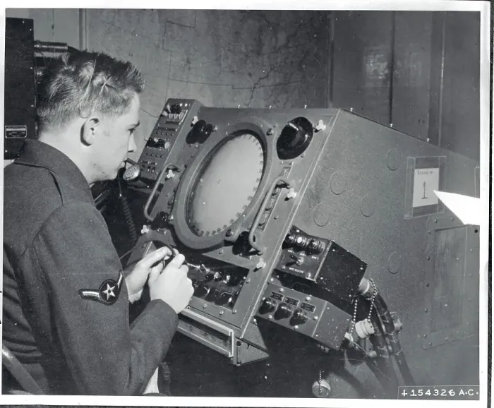 Framed Print : Soldier at Radar Panel Framed Print : Soldier at Radar Panel