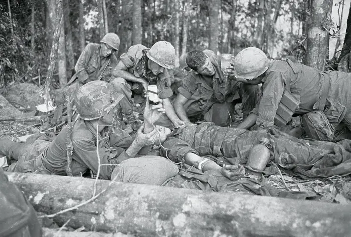 Framed Print : soldier Receiving a Blood Transfusion Framed Print : soldier Receiving a Blood Transfusion