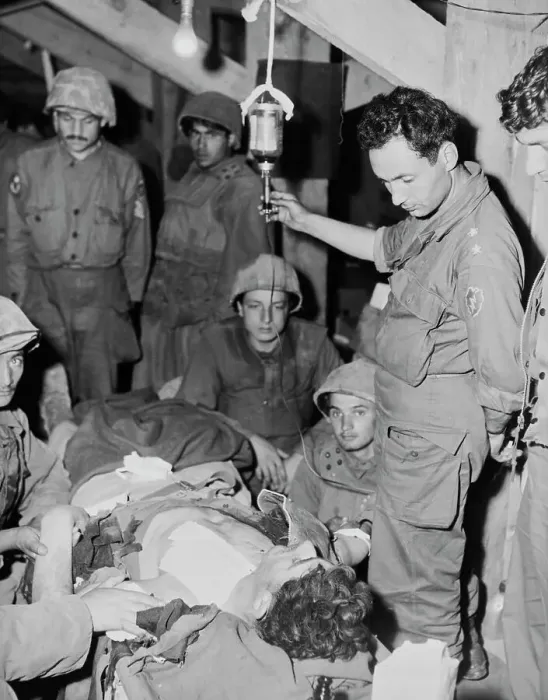 Framed Print : Soldier Receiving Transfusion Framed Print : Soldier Receiving Transfusion
