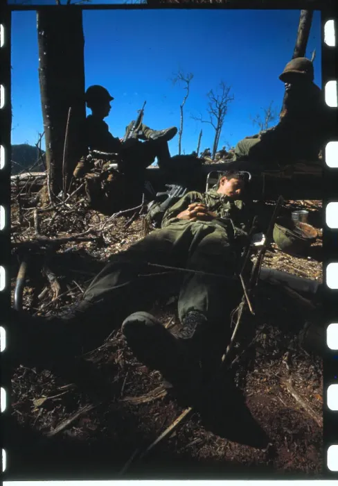 Framed Print : US Soldier Resting Atop Hill 875 Framed Print : US Soldier Resting Atop Hill 875