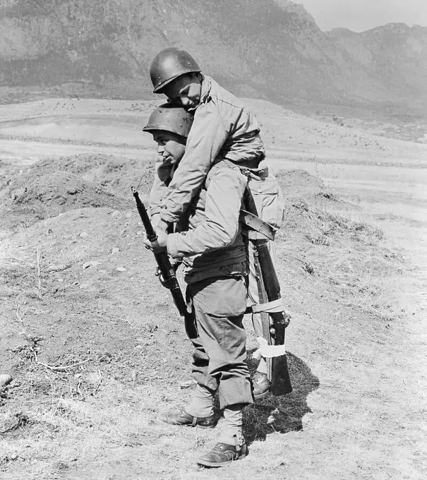 Framed Print : Soldier Riding Piggy Back on Another Soldier Framed Print : Soldier Riding Piggy Back on Another Soldier