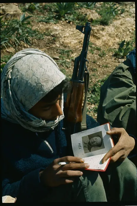 Framed Print : Soldier with Rifle, Cigarette and Book Framed Print : Soldier with Rifle, Cigarette and Book