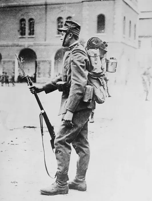 Framed Print : Soldier with Rifle and Gear
