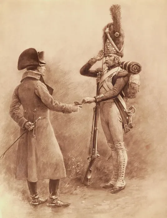 Framed Print : Soldier Saluting Napoleon Framed Print : Soldier Saluting Napoleon