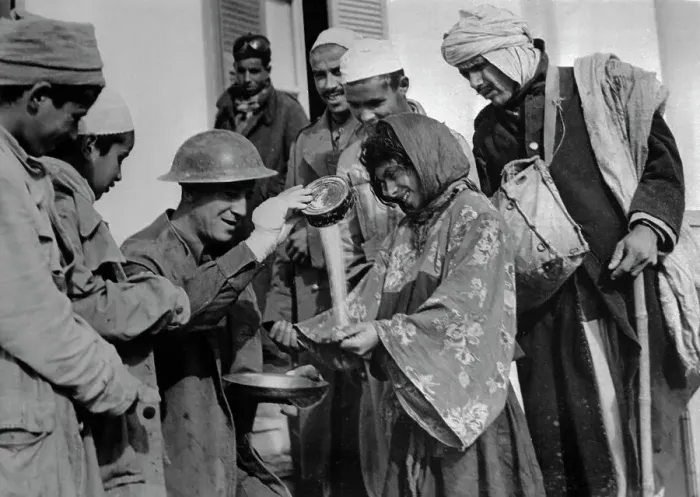 Framed Print : Soldier Sharing Rations Framed Print : Soldier Sharing Rations