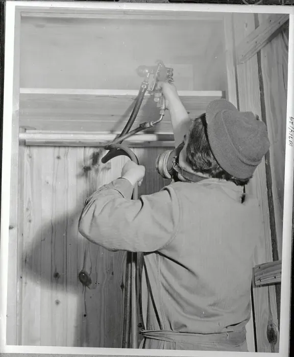 Framed Print : Soldier Sprays Ddt In Closet