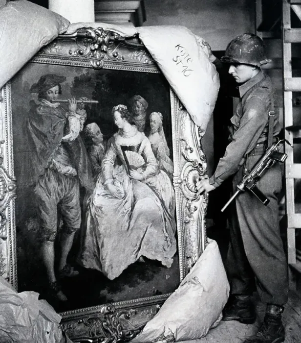 Framed Print : Soldier Uncovering Painting