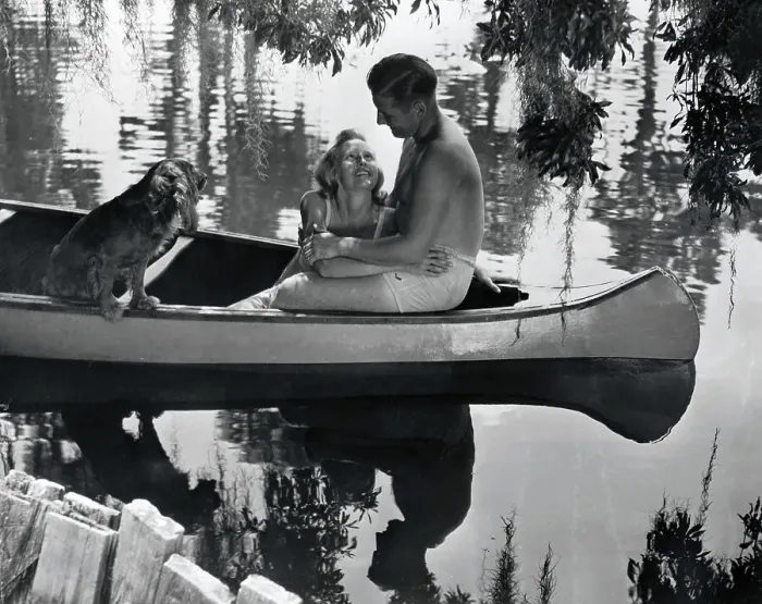 Framed Print : Soldier and Wife in Canoe Framed Print : Soldier and Wife in Canoe