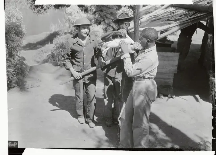 Framed Print : Soldiers Admiring a Bird Framed Print : Soldiers Admiring a Bird