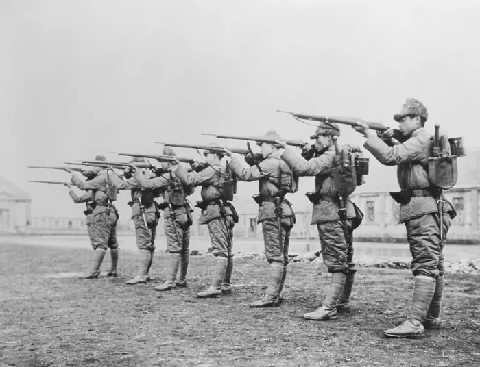 Framed Print : Soldiers Aiming Rifles Framed Print : Soldiers Aiming Rifles