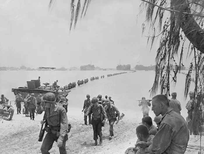 Framed Print : Soldiers Arriving on Shore Framed Print : Soldiers Arriving on Shore