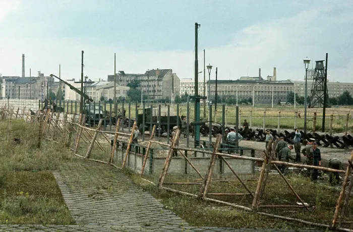 Framed Print : Soldiers Building Berlin Wall Framed Print : Soldiers Building Berlin Wall