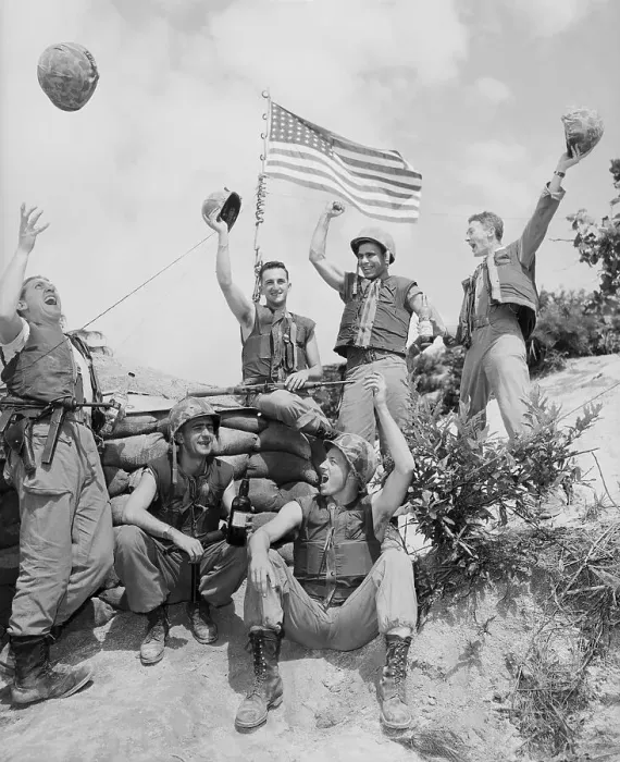 Framed Print : Soldiers Celebrate Cease-Fire Framed Print : Soldiers Celebrate Cease-Fire