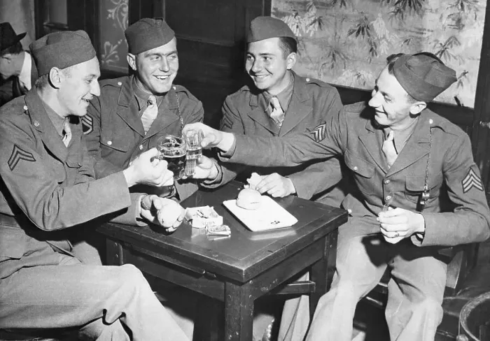 Framed Print : Soldiers Celebrating Framed Print : Soldiers Celebrating