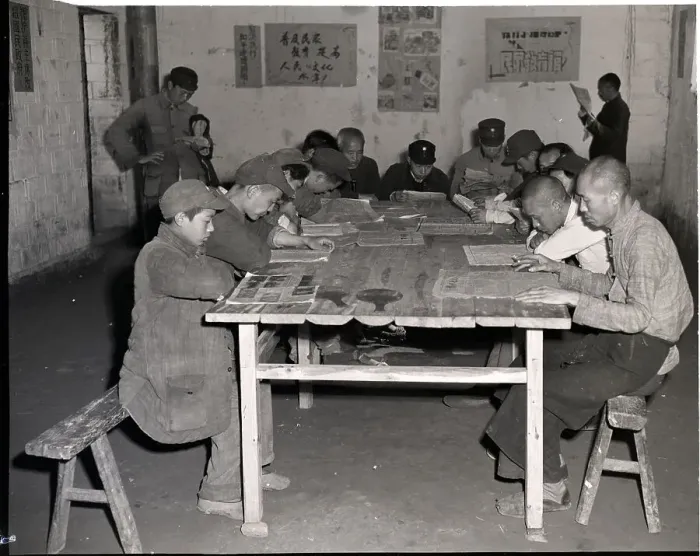 Framed Print : Soldiers and Civilians in Reading Room Framed Print : Soldiers and Civilians in Reading Room