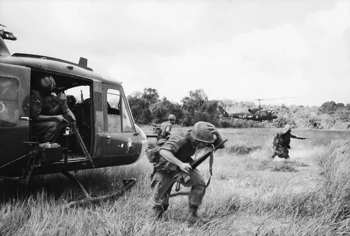 Framed Print : Soldiers Climbing Out Of Helicopter Framed Print : Soldiers Climbing Out Of Helicopter