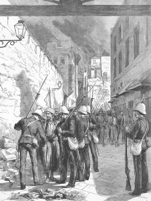 Framed Print : Soldiers Congregating in Streets Framed Print : Soldiers Congregating in Streets