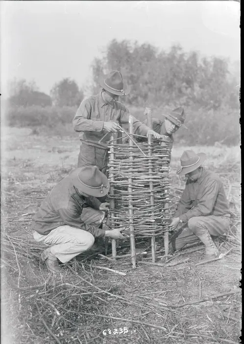 Framed Print : Soldiers Constructing Defense
