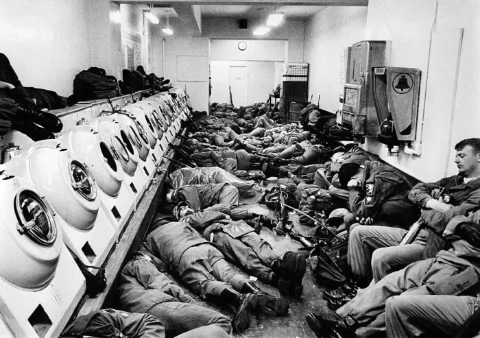 Framed Print : Soldiers in DC Sleep in Laundromat Framed Print : Soldiers in DC Sleep in Laundromat