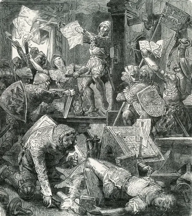 Framed Print : Soldiers Destroying Printing Presses