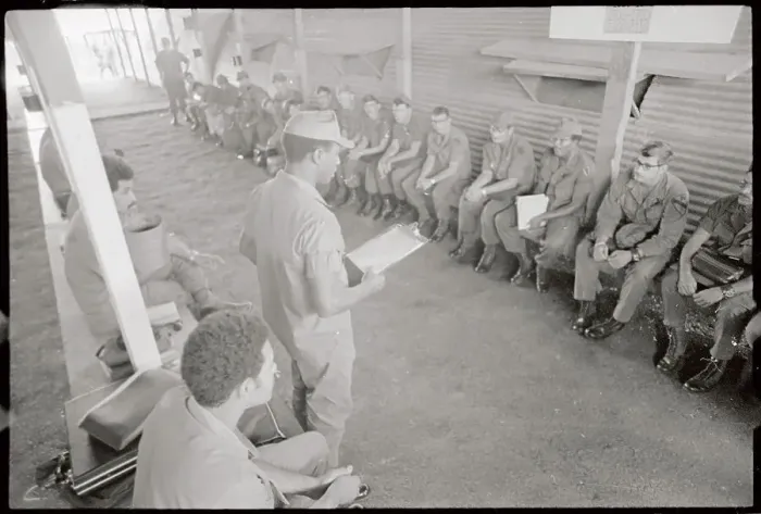Framed Print : Soldiers Being Detained at Checkout Center Framed Print : Soldiers Being Detained at Checkout Center