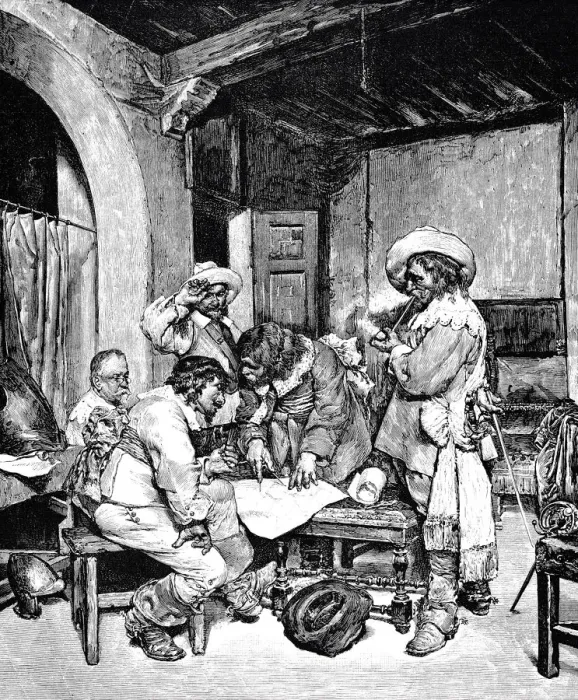 Framed Print : Soldiers discuss plans for the upcoming campaign Framed Print : Soldiers discuss plans for the upcoming campaign