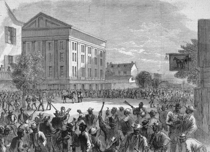 Framed Print : Soldiers Dispese Black Riots, VA, 1867 Framed Print : Soldiers Dispese Black Riots, VA, 1867