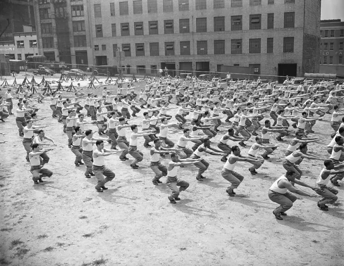 Framed Print : Soldiers Doing Calisthenics Framed Print : Soldiers Doing Calisthenics