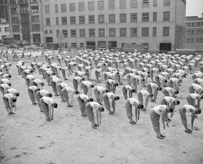 Framed Print : Soldiers Doing Calisthenics Framed Print : Soldiers Doing Calisthenics