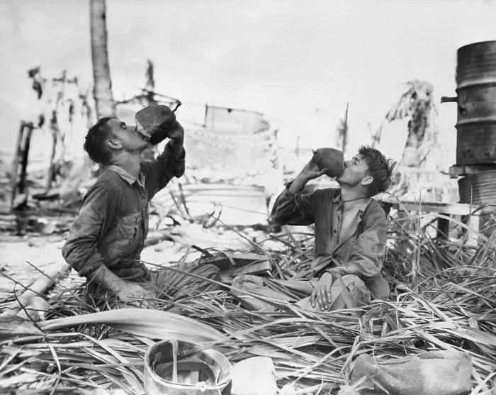 Framed Print : Soldiers Drinking Coconut Milk Framed Print : Soldiers Drinking Coconut Milk