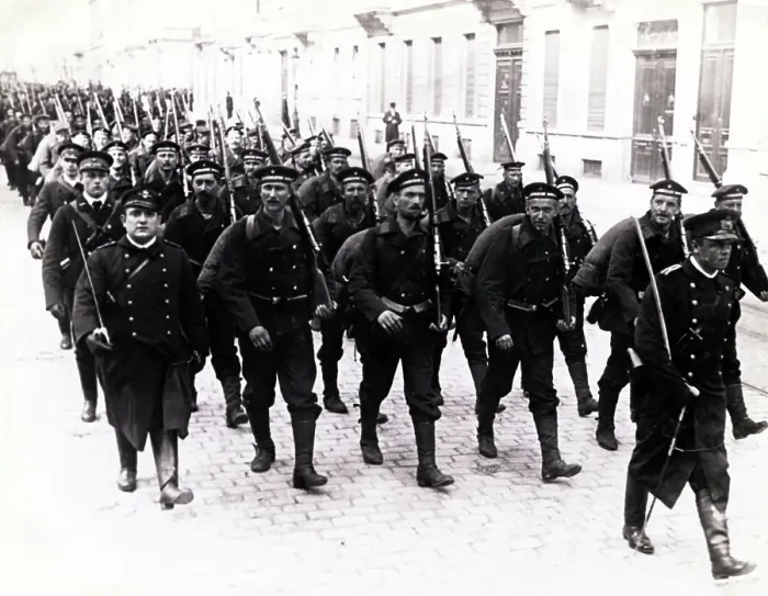 Framed Print : Soldiers Entering Brussels Framed Print : Soldiers Entering Brussels